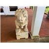 Image 8 : Qty 2 Chinese-Style Carved Stone Guardian Lion Garden Statues, Approx. 22" x 15" x 36"H