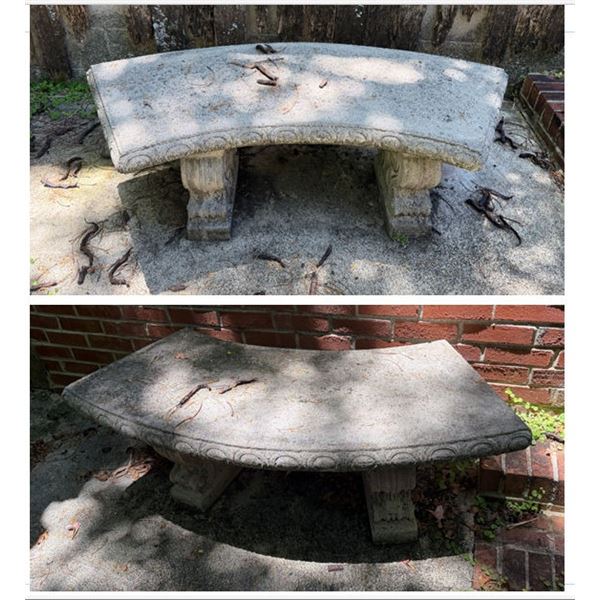 Qty 2 Concrete Garden Benches, Misc Sizes