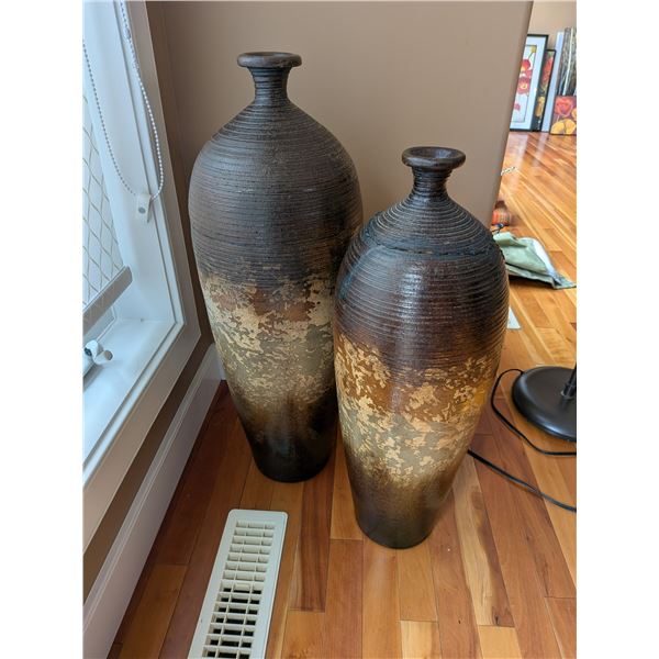 Two Tall Floor Vases