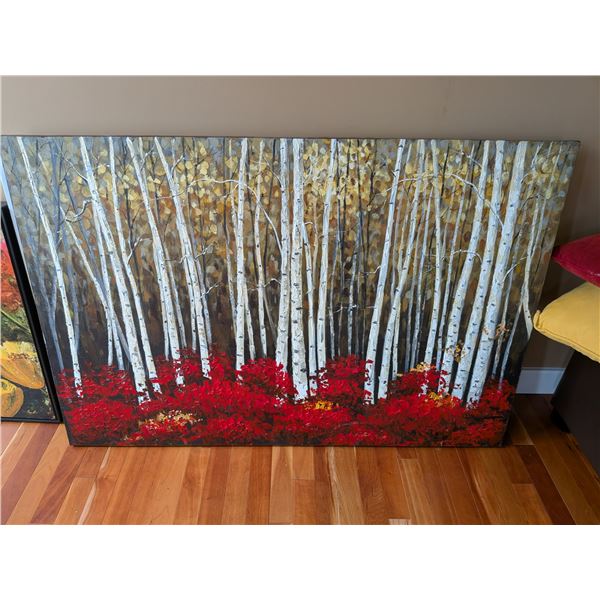 Birch w/ Red Heather Art Work