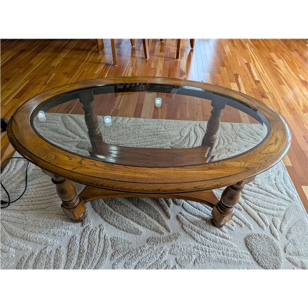 Wood & Glass (bevelled) Coffee Table