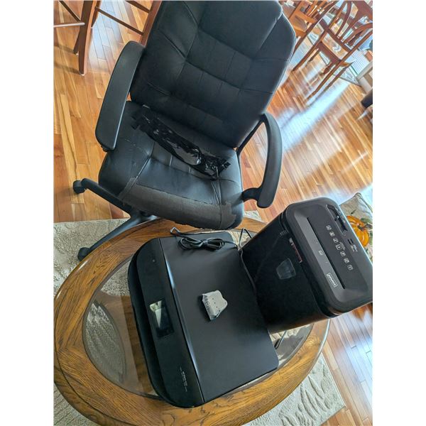Office Chair (damage) Shredder & Printer