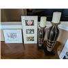 Image 1 : Two Flower Prints & Two Candle Holders