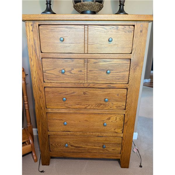 Oak Wood Highboy Dresser