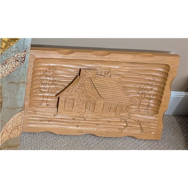 Hand Sculpted Wood by Audet Signed & Decorator Mirror