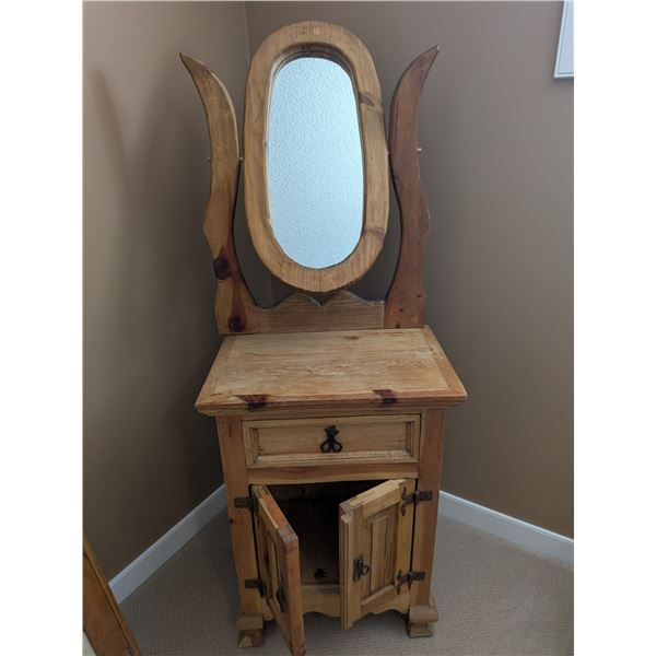 Rustic Pine Vanity & Mirror