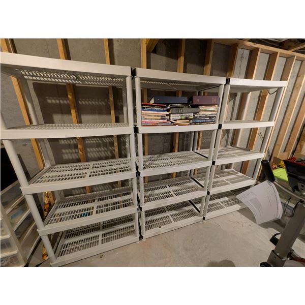 Three Plastic Storage Shelves