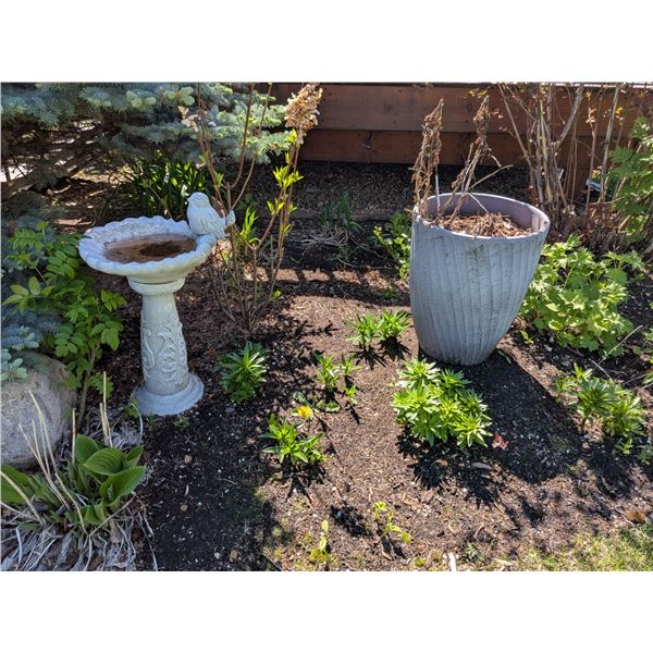 Bird Bath Planter and Garden Girl