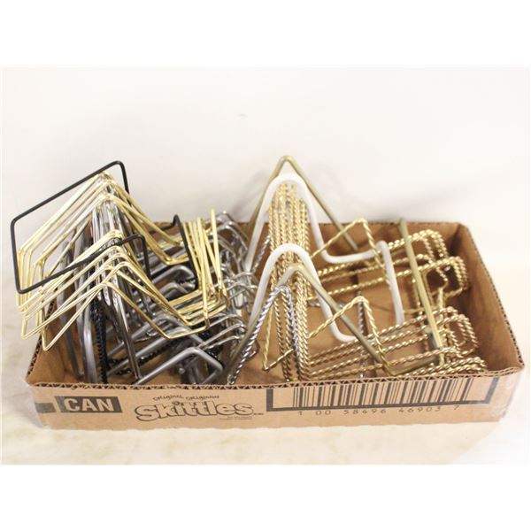34 EASELS, DIFFERENT COLORS & SIZES FOR DISPLAYS