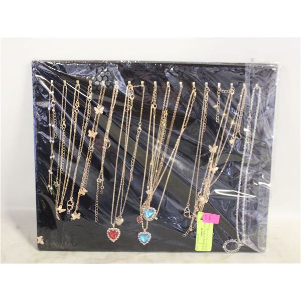 NEW JEWELRY DISPLAY STAND W/NEW 17 NECKLACES
