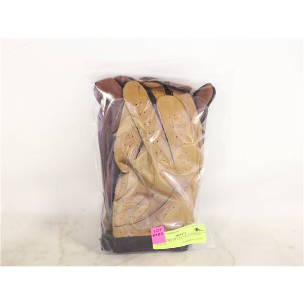 TWO PAIRS OF LEATHER GLOVES SIZE XL