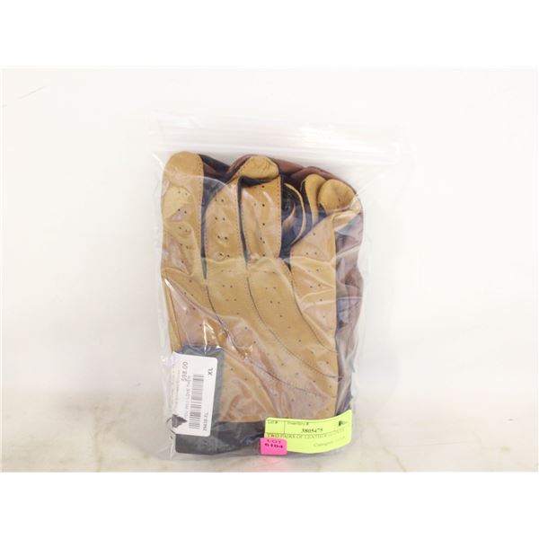 TWO PAIRS OF LEATHER GLOVES SIZE XL