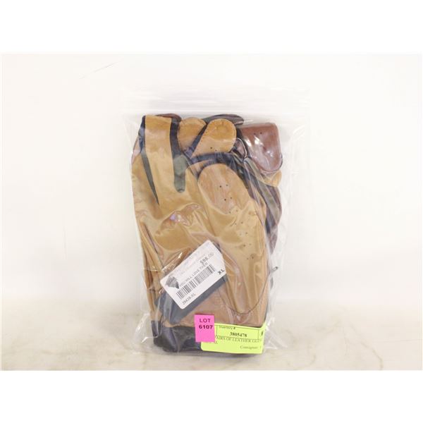 TWO PAIRS OF LEATHER GLOVES SIZE XL