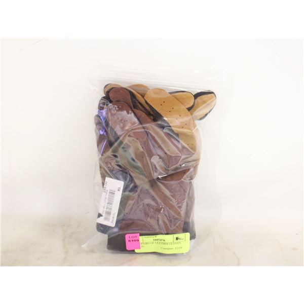TWO PAIRS OF LEATHER GLOVES SIZE XL