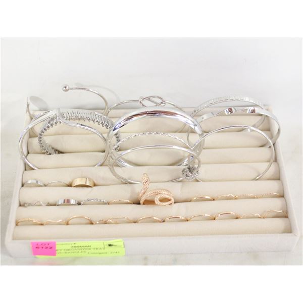 JEWELRY ORGANIZER TRAY W/RINGS+BANGLES