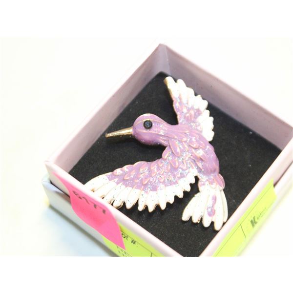 NEW LILAC ENAMEL SPARKLE HUMMINGBIRD