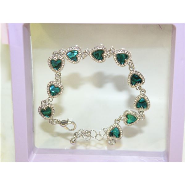 NEW BRACELETS HEART PLATINUM PLATED