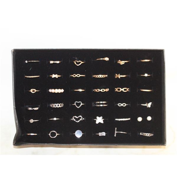BOX OF 36 RINGS