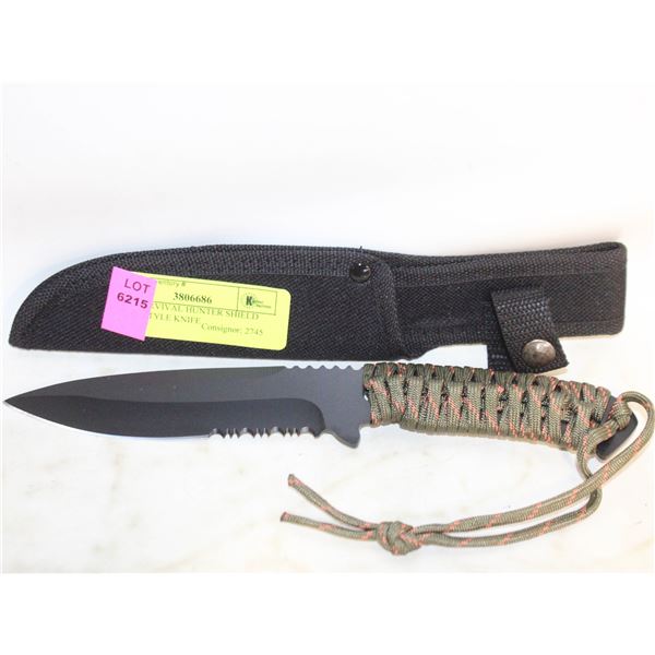 NEW SURVIVAL HUNTER SHIELD ARMY STYLE KNIFE