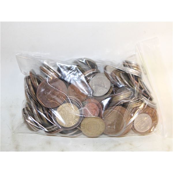 2.5 POUNDS WEIGHT OF ESTATE WORLD COINS IN BAG