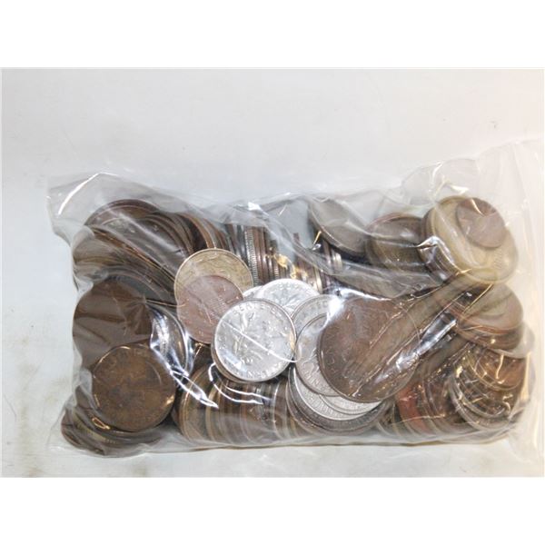 2.5 POUNDS WEIGHT OF ESTATE WORLD COINS IN BAG
