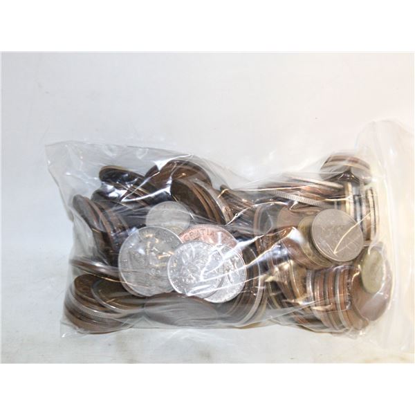 2.5 POUNDS WEIGHT OF ESTATE WORLD COINS IN BAG