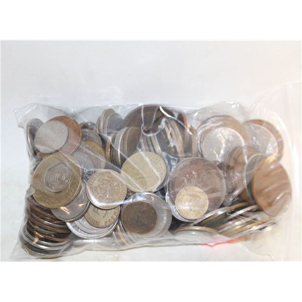2.5 POUNDS WEIGHT OF ESTATE WORLD COINS IN BAG
