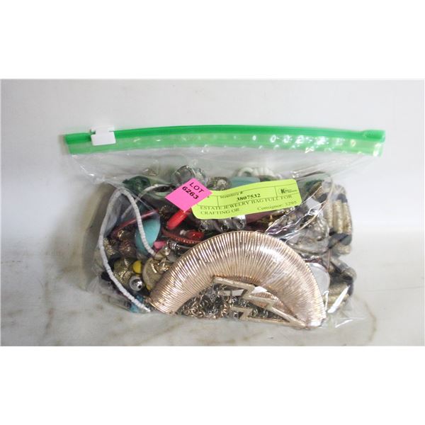 ESTATE JEWELRY BAG FULL FOR CRAFTING OR