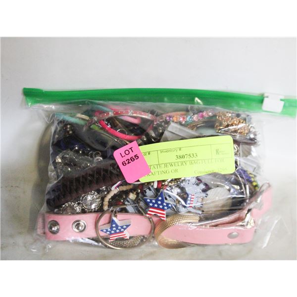 ESTATE JEWELRY BAG FULL FOR CRAFTING OR