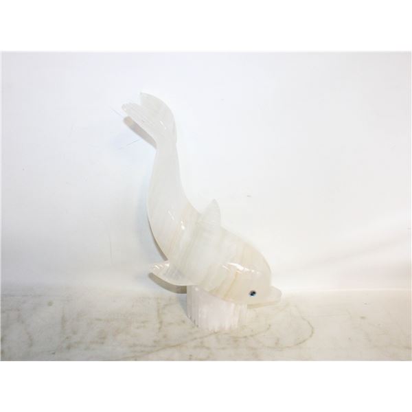 12” H ONYX DOLPHIN CARVING