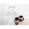 Image 1 : WATERFORD CRYSTAL BEAR BOOKEND 2 W/GERMANY VASES