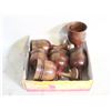 Image 1 : 6 VINTAGE HANDMADE WOODEN WINE GOBLETS