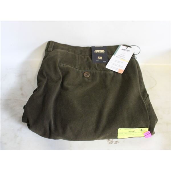 MEYER EXECUTIVE PURE ORGANIC COTTON PANTS SZ 58
