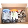 Image 1 : 5 PAIRS OF SAFETY GLASSES & 2 JARS OF MARKERS