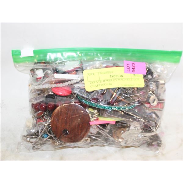 ESTATE JEWELRY BAG FULL FOR CRAFTING OR