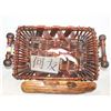 Image 1 : WICKER BASKET DOUBLE HANDLED + STONE
