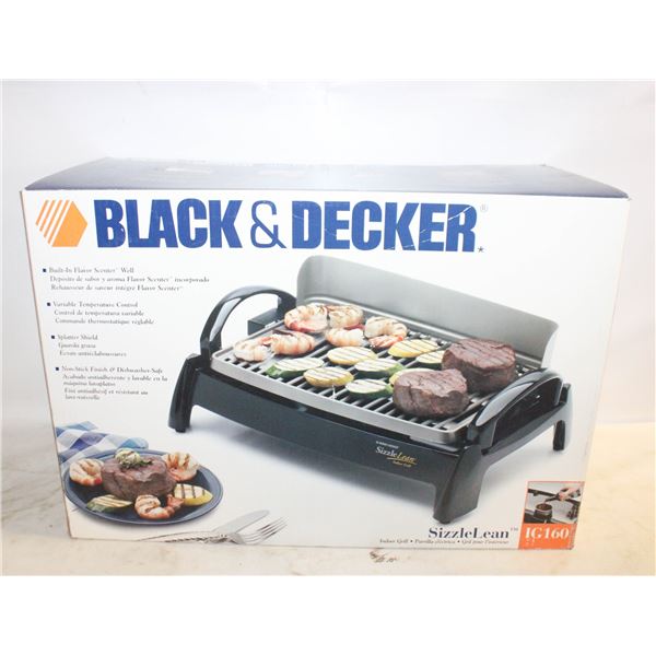 BLACK & DECKER SIZZLE LEAN INDOOR GRILL NEW IN BOX
