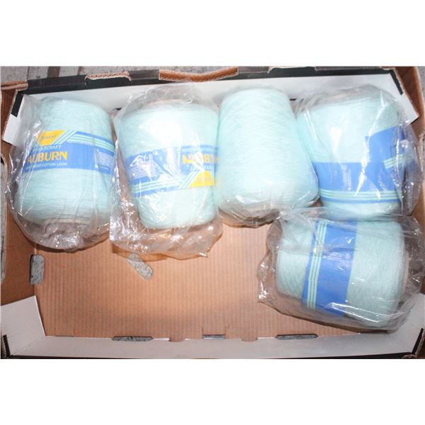 5 16 OZ-454GR SPOOLS OF COTTON LOOK ACRYLIC YARN