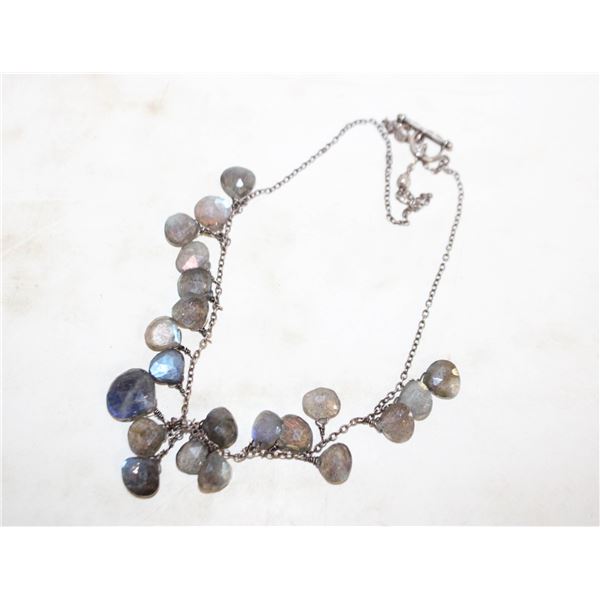 STERLING NECKLACE W/ LABRADORITE CRYSTALS