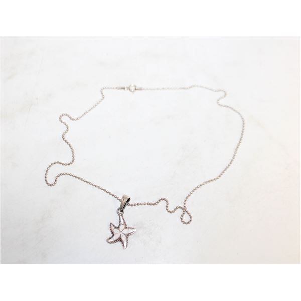 .925 BEADED NECKLACE W/ STARFISH PENDENT