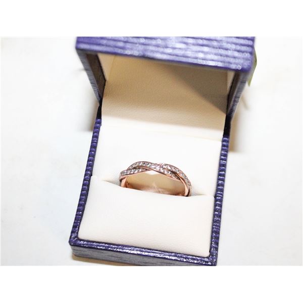PANDORA ROSE GOLD TWIST RING SIZE 8