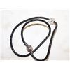 Image 1 : PANDORA LEATHER BRACELET W/ CHERRY BLOSSOM CHARM