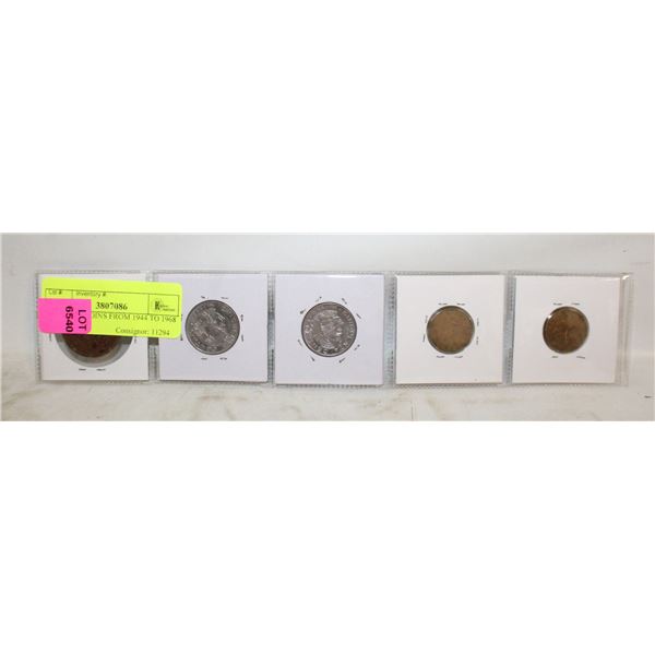 MEXICAN COINS FROM 1944 TO 1968