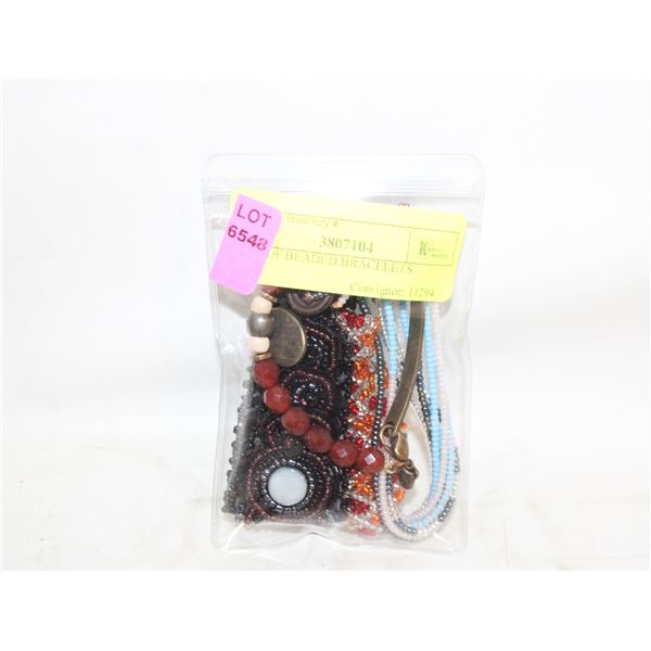 BAG OF BEADED BRACELETS