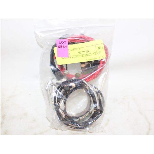 BAG OF LEATHER BRACELETS