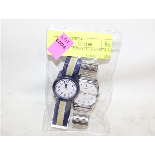 TWO TIMEX WATCHES SPORT/DRESS