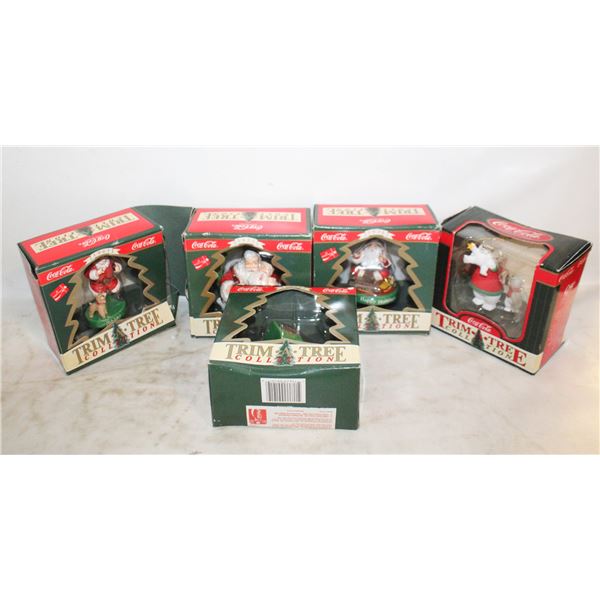 5 COCA-COLA TRIM TREE COLLECTION ORNAMENTS