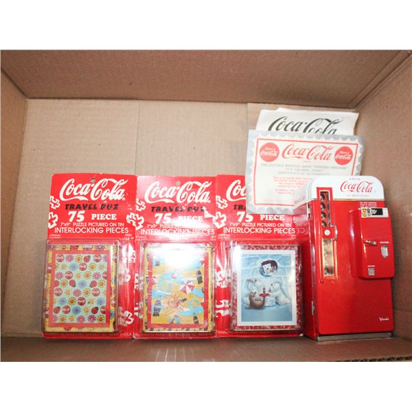 3 SEALED COCA-COLA 75PC TRAVEL PUZZLES +