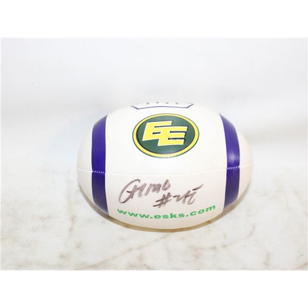 EDMONTON ESKIMOS PROMO BALL SIGNED GIZMO WILLIAMS