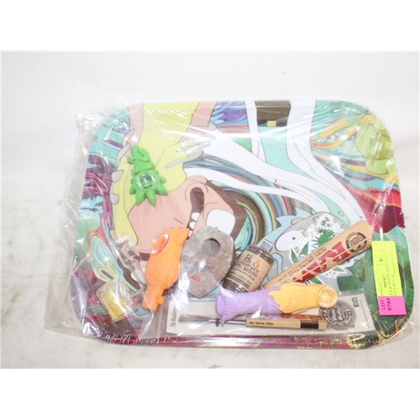 LARGE RICK & MORTY ROLLING TRAY WITH A BUNCH